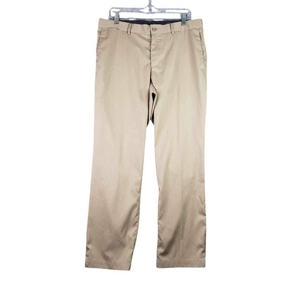 Nike Dri-Fit Golf Pants 34X30 Khaki Tan Comfort Waist Chino Pants Performance - Picture 2 of 8